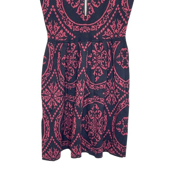 Romeo & Juliet Couture Sweater Dress Small Red Black Flare Mini - Picture 11 of 12